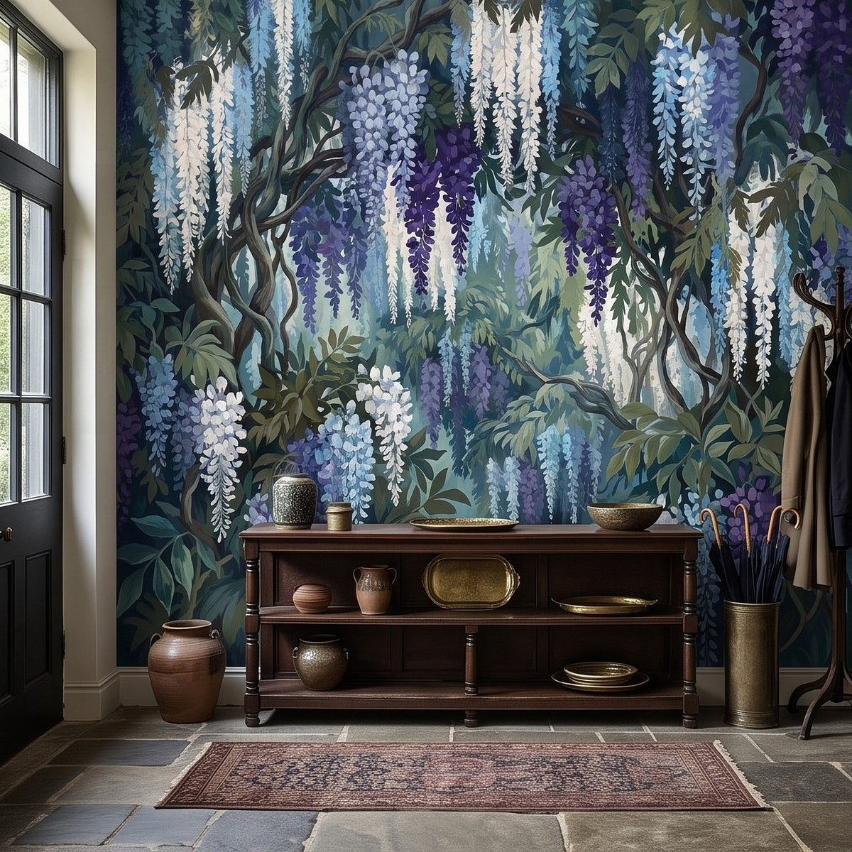 Mädchen mit dem Perlenohrring Abziehbares und aufklebbares Wandbild, buntes Graffiti-Porträt, berühmtes Gemälde, Street Style, Popkultur, lebendige Tapete