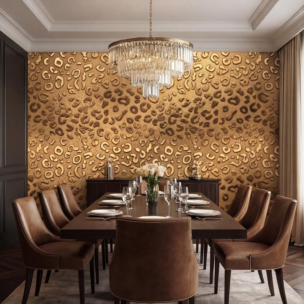 Elegant Leopard Print Removable Peel and Stick Wall Mural, Bold Animal Cheetah Skin Wallallpaper, Modern Luxury Statement Wall Décor