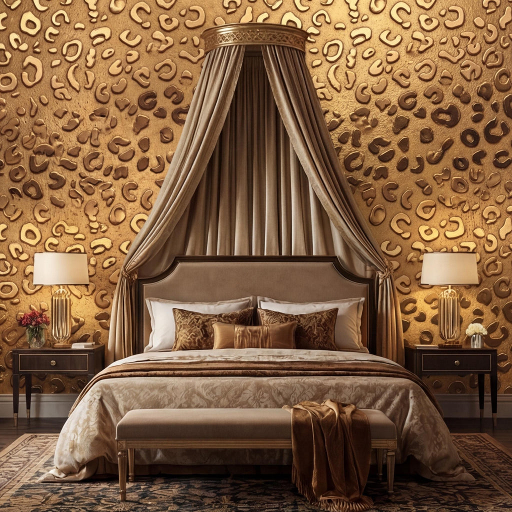 Elegant Leopard Print Removable Peel and Stick Wall Mural, Bold Animal Cheetah Skin Wallallpaper, Modern Luxury Statement Wall Décor
