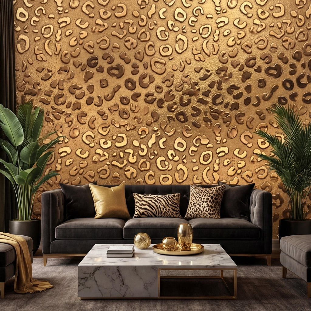 Elegant Leopard Print Removable Peel and Stick Wall Mural, Bold Animal Cheetah Skin Wallallpaper, Modern Luxury Statement Wall Décor