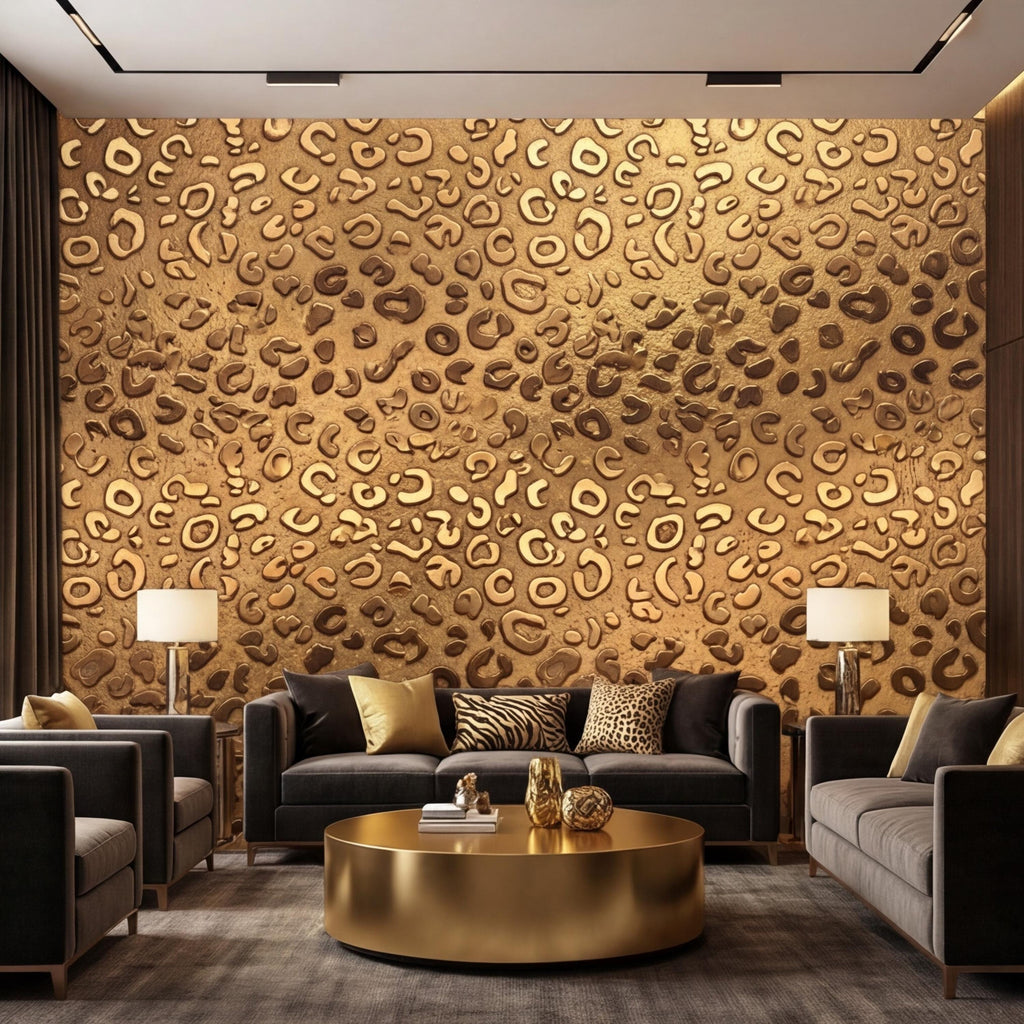 Elegant Leopard Print Removable Peel and Stick Wall Mural, Bold Animal Cheetah Skin Wallallpaper, Modern Luxury Statement Wall Décor