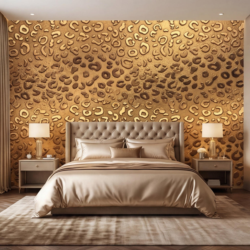 Elegant Leopard Print Removable Peel and Stick Wall Mural, Bold Animal Cheetah Skin Wallallpaper, Modern Luxury Statement Wall Décor