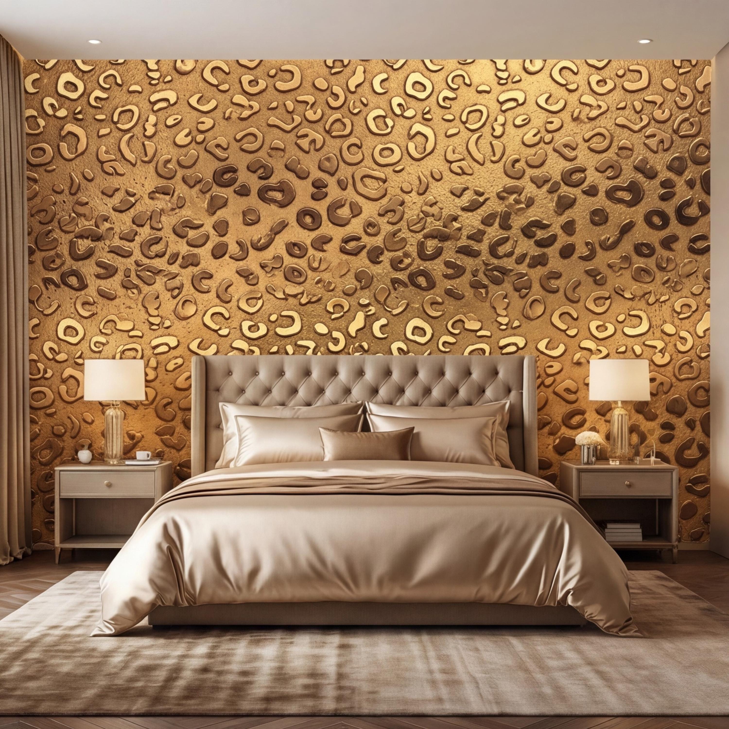 Elegant Leopard Print Removable Peel and Stick Wall Mural, Bold Animal Cheetah Skin Wallallpaper, Modern Luxury Statement Wall Décor