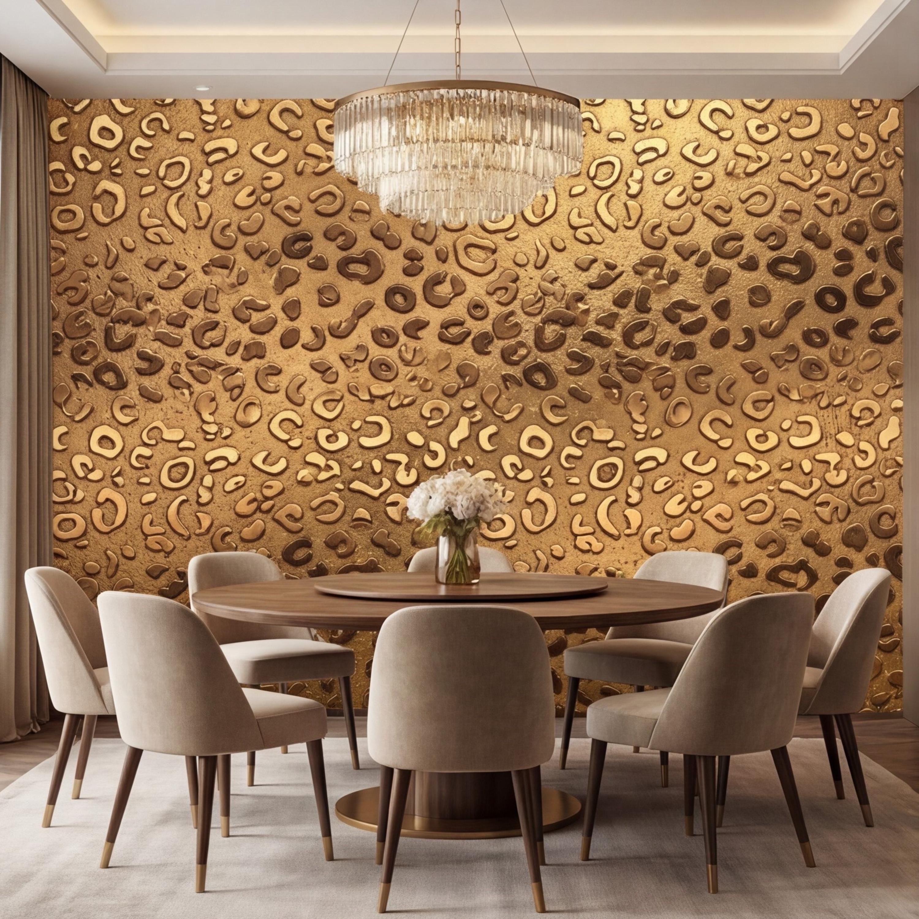 Elegant Leopard Print Removable Peel and Stick Wall Mural, Bold Animal Cheetah Skin Wallallpaper, Modern Luxury Statement Wall Décor