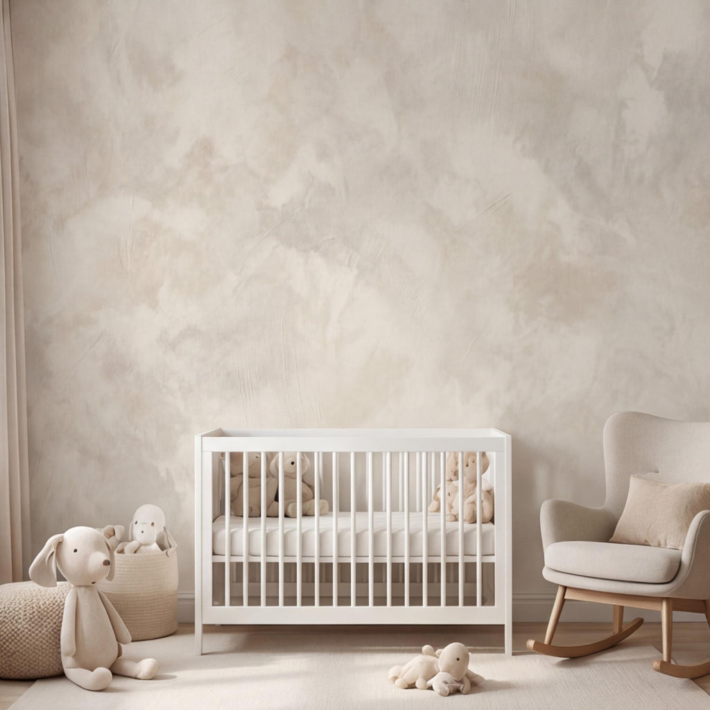 Neutral Beige Plaster Texture Peel and Stick Wall Mural, Limewash Modern Minimalist Wallpaper Bedroom Living Room Wall Decor
