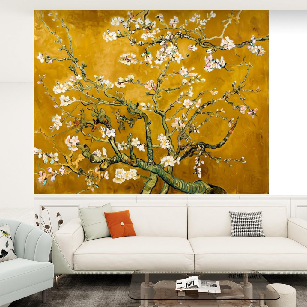 Van Gogh Inspired Blossom Tree Peel and StickWall Mural, Almond Blossom Floral Removable Wallpaper