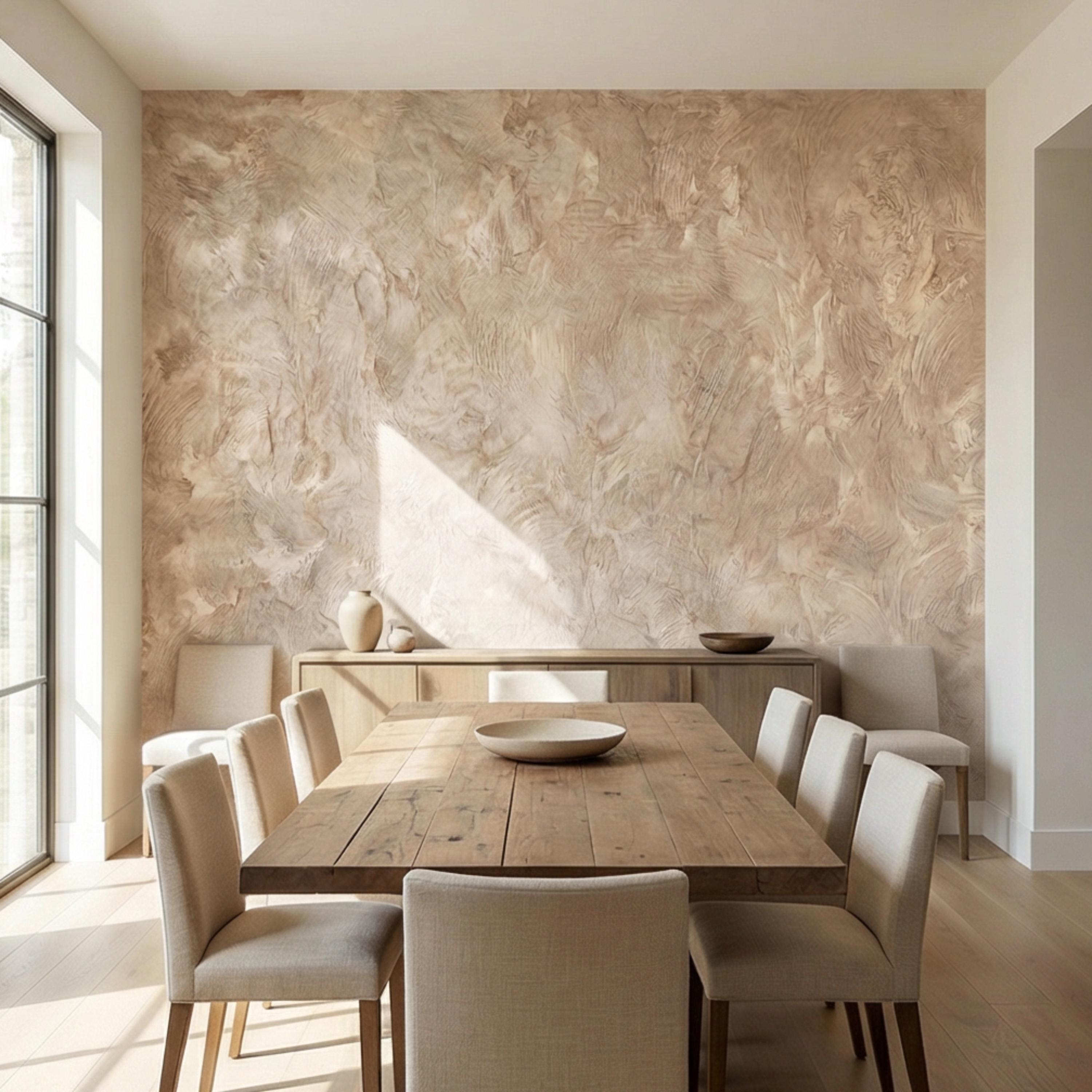Light Limestone Peel and Stick Wall Mural, Neutral Plaster Texture Wallpaper, Limewash Stone Effect, Modern Organic Wall Decor