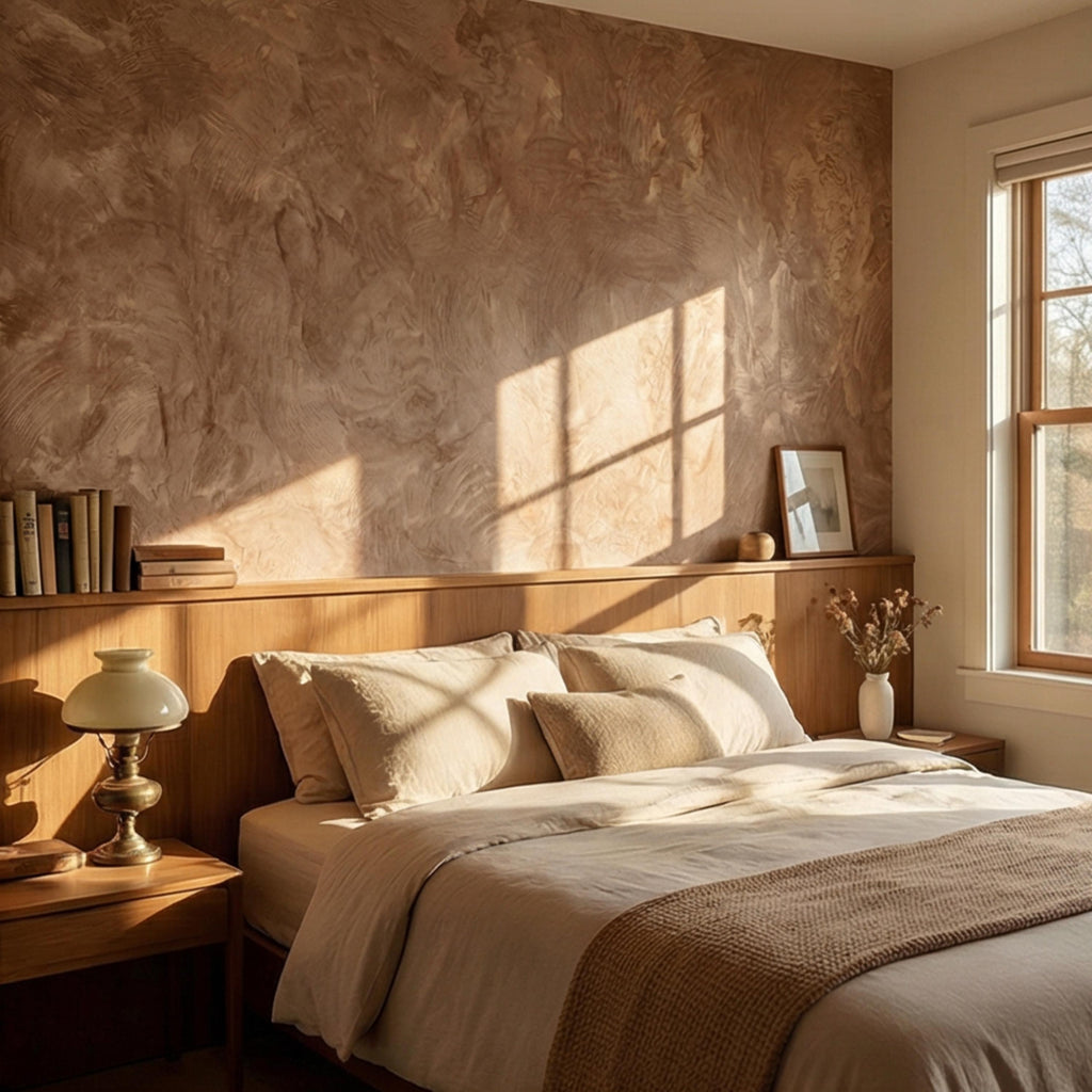 Venetian Plaster Peel and Stick Wall Mural, Neutral Limewash Texture Wallpaper, Warm Beige Stone Effect, Modern Organic Wall Decor