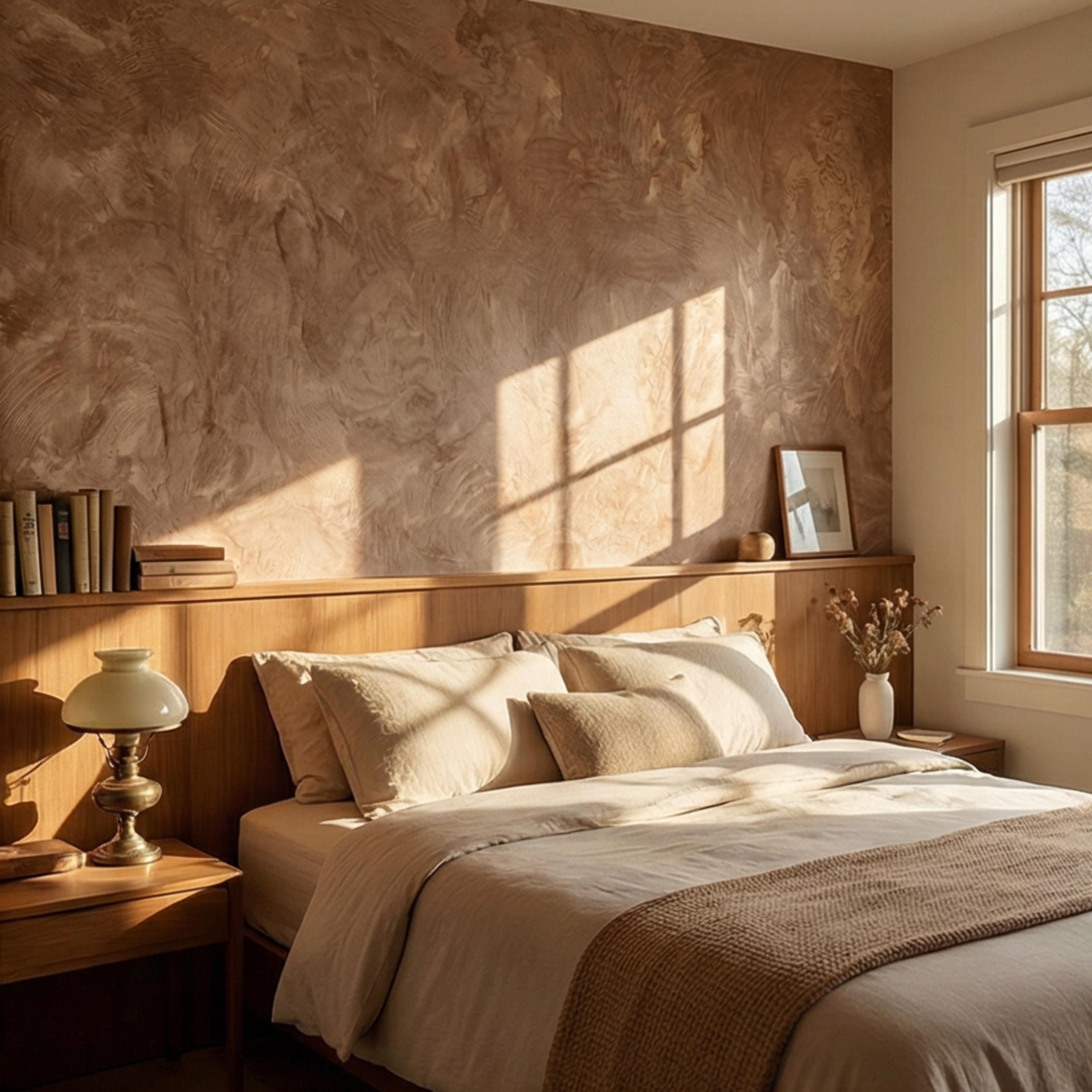 Venetian Plaster Peel and Stick Wall Mural, Neutral Limewash Texture Wallpaper, Warm Beige Stone Effect, Modern Organic Wall Decor