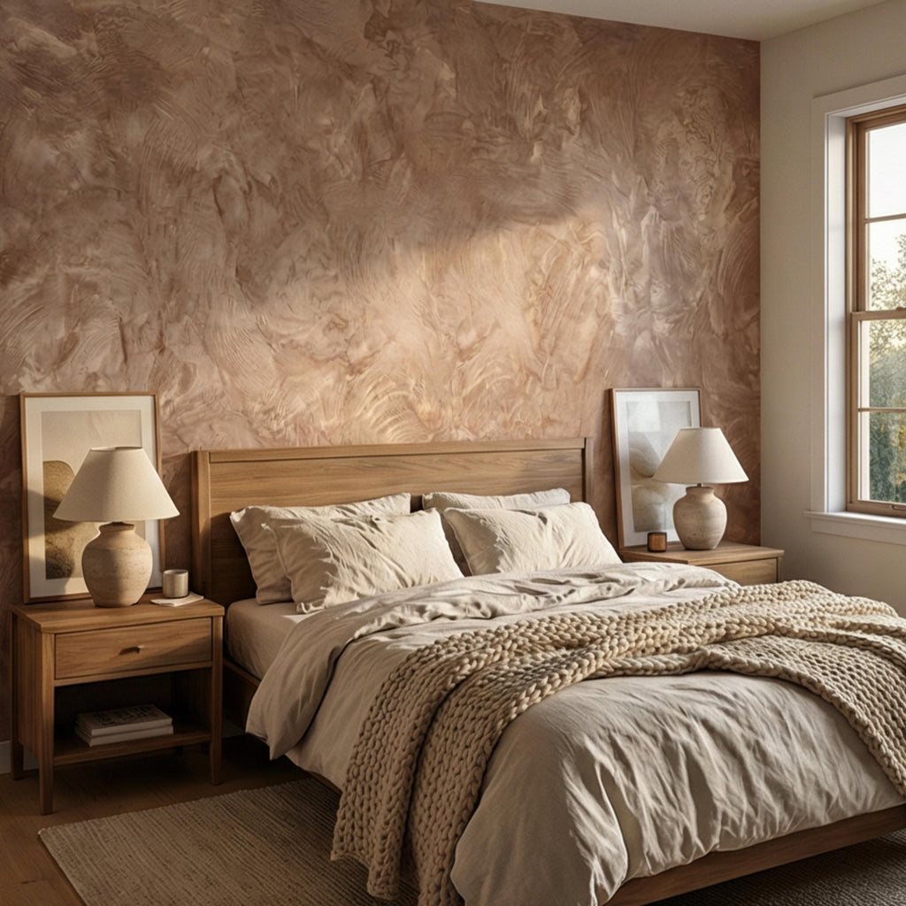 Venetian Plaster Peel and Stick Wall Mural, Neutral Limewash Texture Wallpaper, Warm Beige Stone Effect, Modern Organic Wall Decor
