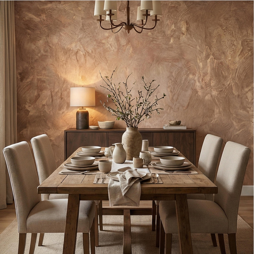 Venetian Plaster Peel and Stick Wall Mural, Neutral Limewash Texture Wallpaper, Warm Beige Stone Effect, Modern Organic Wall Decor