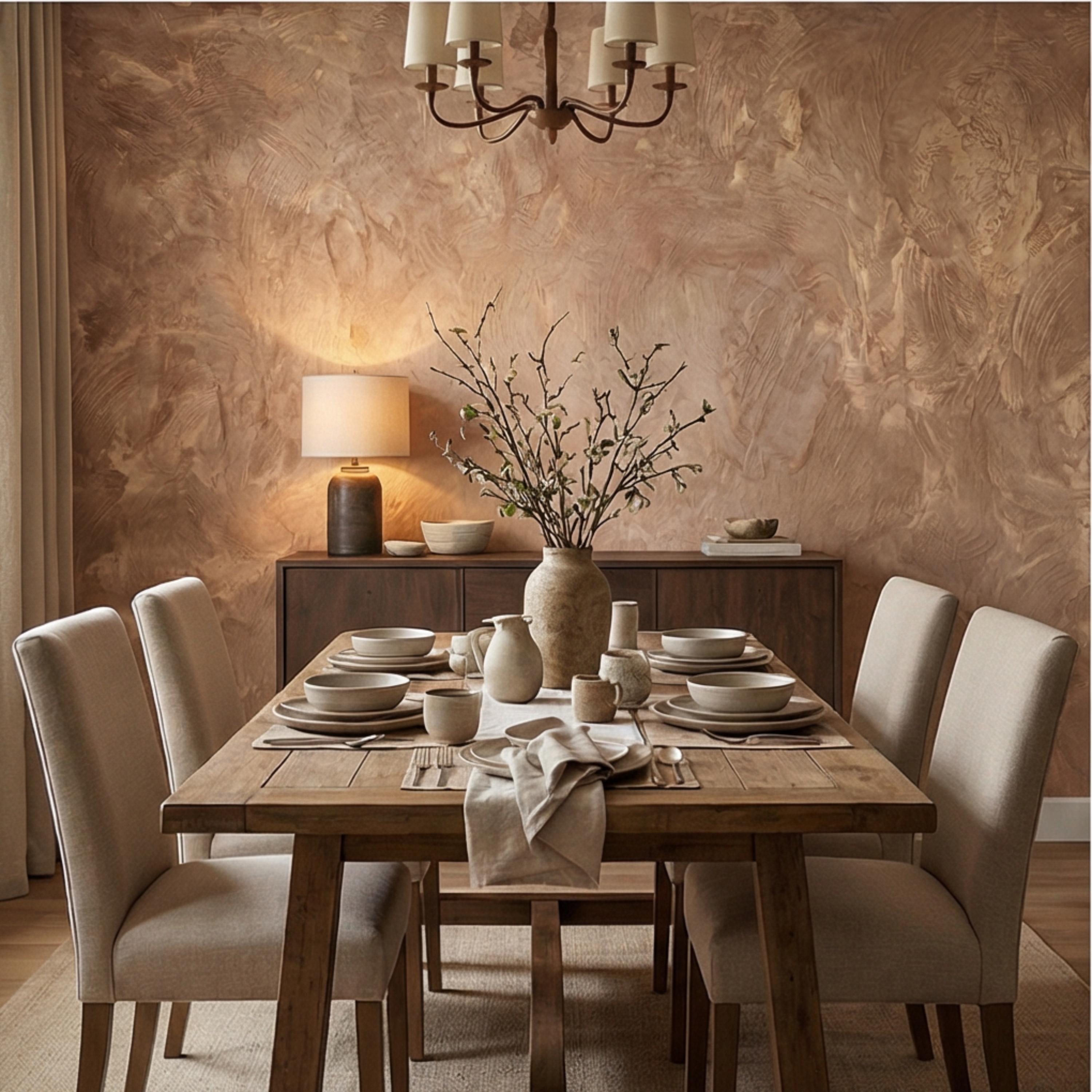 Venetian Plaster Peel and Stick Wall Mural, Neutral Limewash Texture Wallpaper, Warm Beige Stone Effect, Modern Organic Wall Decor