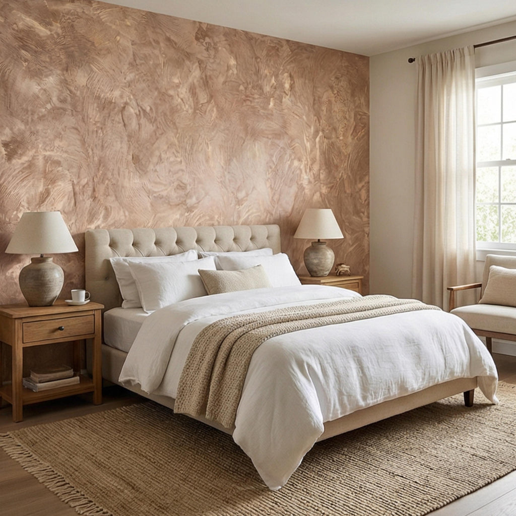 Venetian Plaster Peel and Stick Wall Mural, Neutral Limewash Texture Wallpaper, Warm Beige Stone Effect, Modern Organic Wall Decor