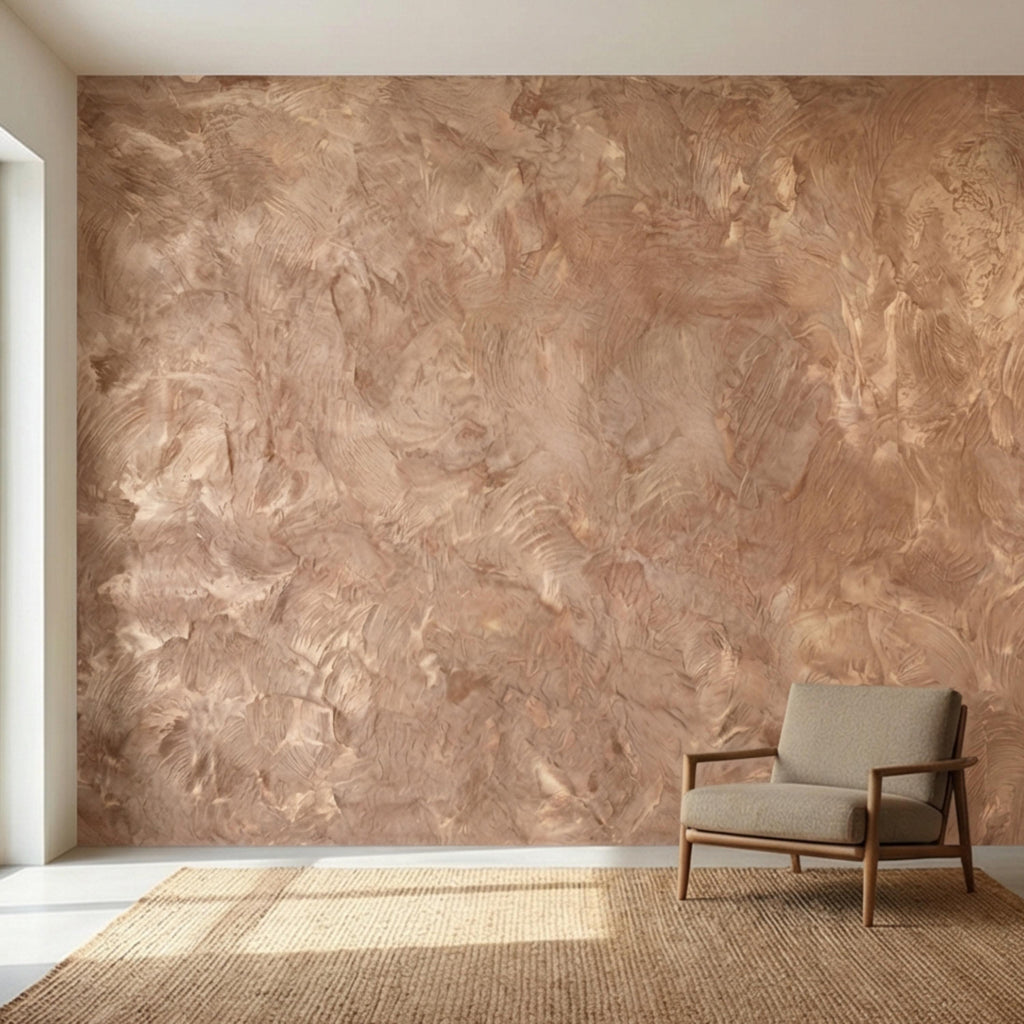 Venetian Plaster Peel and Stick Wall Mural, Neutral Limewash Texture Wallpaper, Warm Beige Stone Effect, Modern Organic Wall Decor