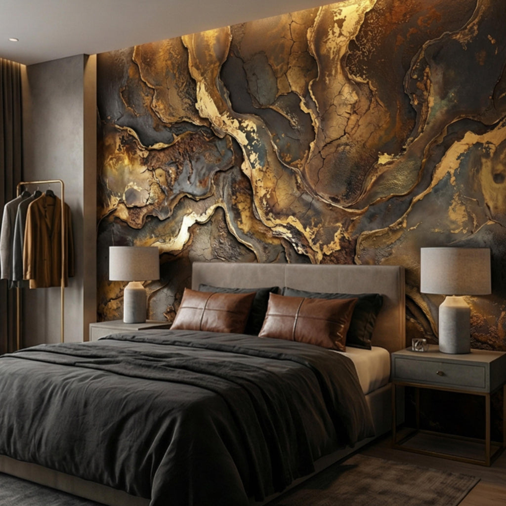 Industrial Rust Metal Peel and Stick Wall Mural, Distressed Patina Effect Wallpaper, Modern Loft Accent Wall Decor