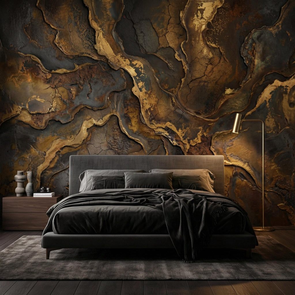 Industrial Rust Metal Peel and Stick Wall Mural, Distressed Patina Effect Wallpaper, Modern Loft Accent Wall Decor