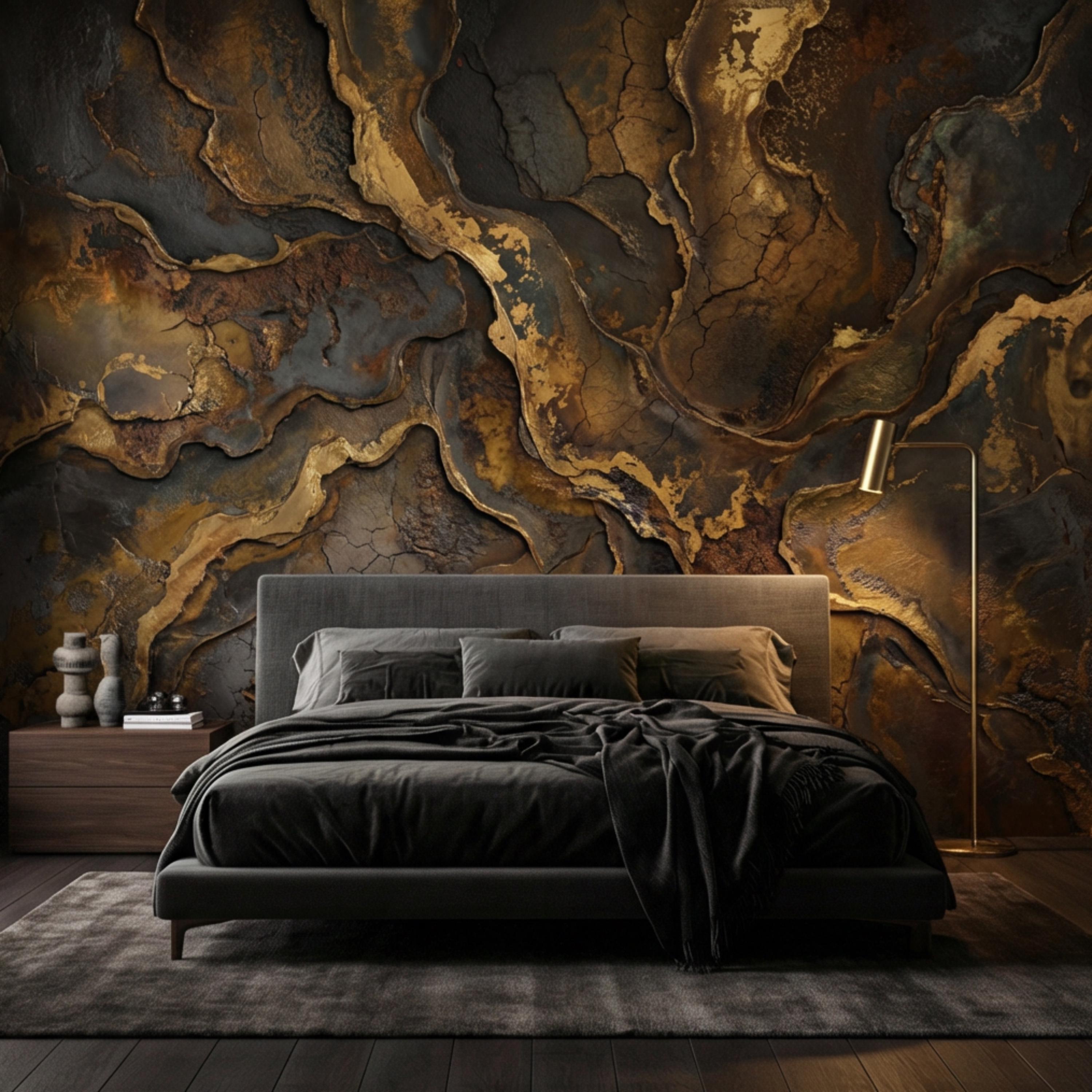 Industrial Rust Metal Peel and Stick Wall Mural, Distressed Patina Effect Wallpaper, Modern Loft Accent Wall Decor