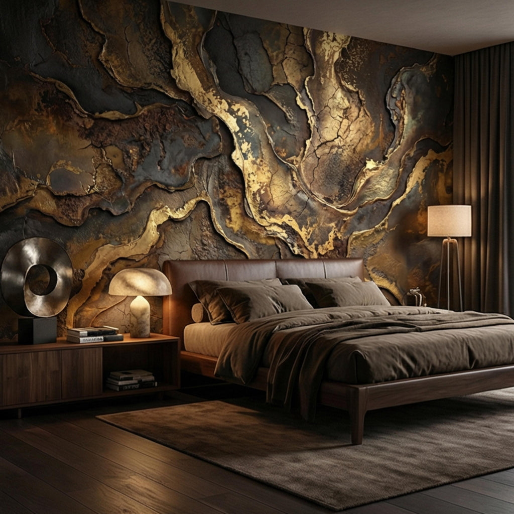 Industrial Rust Metal Peel and Stick Wall Mural, Distressed Patina Effect Wallpaper, Modern Loft Accent Wall Decor