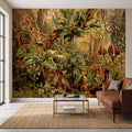 Vintage Tropical Jungle Peel and Stick Wall Mural, Lush Botanical Rainforest with Exotic Plants, Antique Style Nature Wallpaper