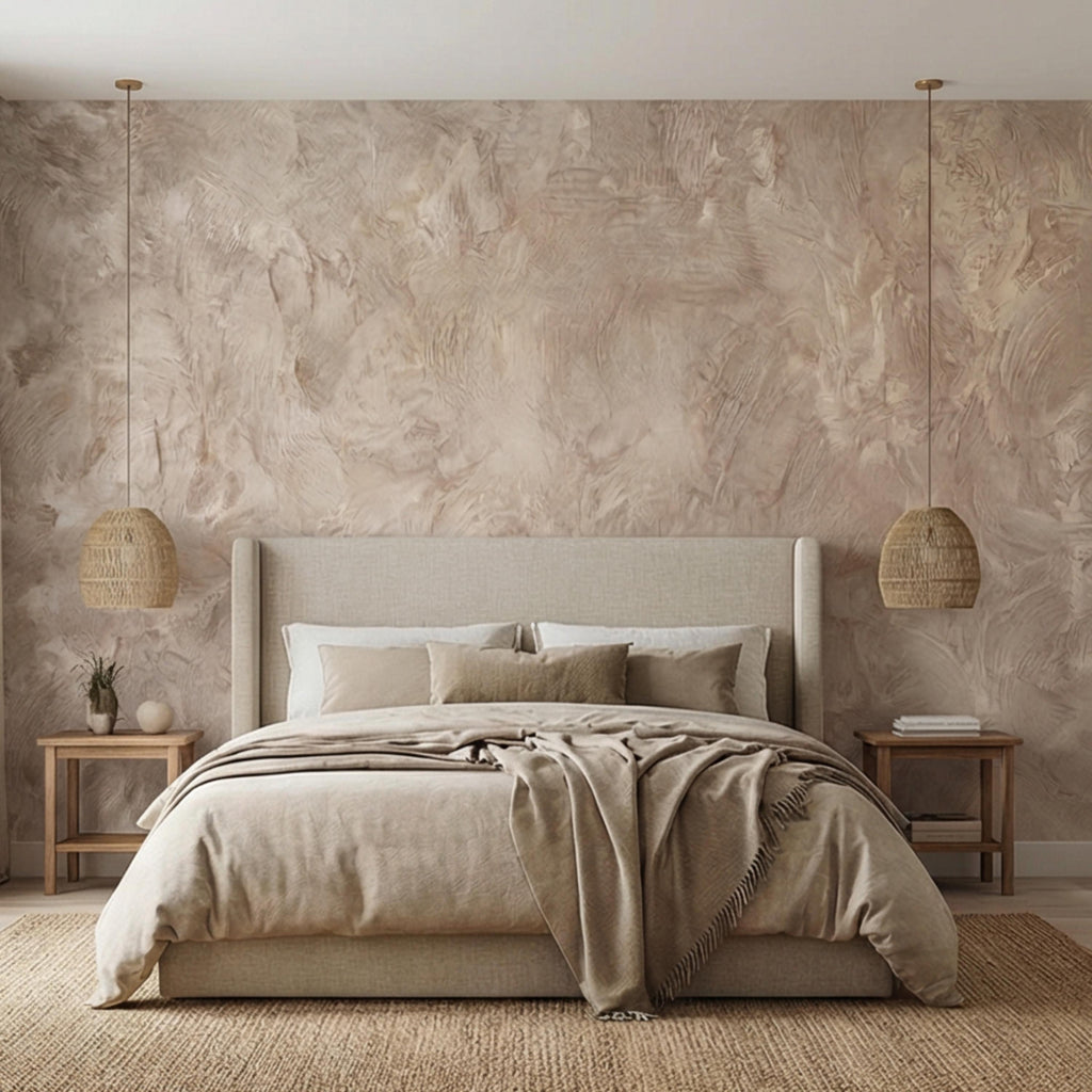 Light Limestone Peel and Stick Wall Mural, Neutral Plaster Texture Wallpaper, Limewash Stone Effect, Modern Organic Wall Decor