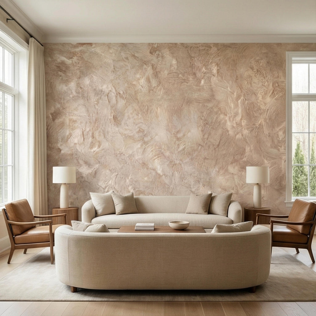 Light Limestone Peel and Stick Wall Mural, Neutral Plaster Texture Wallpaper, Limewash Stone Effect, Modern Organic Wall Decor