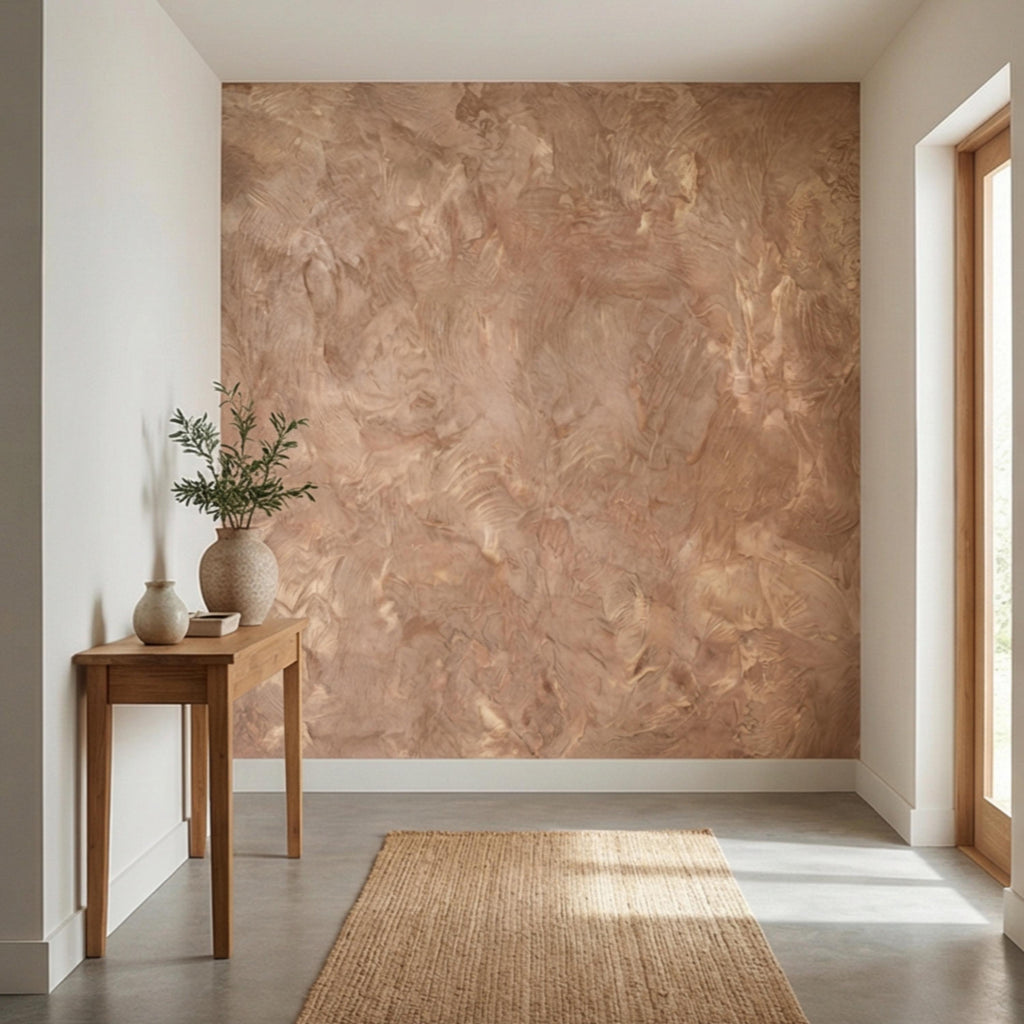 Venetian Plaster Peel and Stick Wall Mural, Neutral Limewash Texture Wallpaper, Warm Beige Stone Effect, Modern Organic Wall Decor