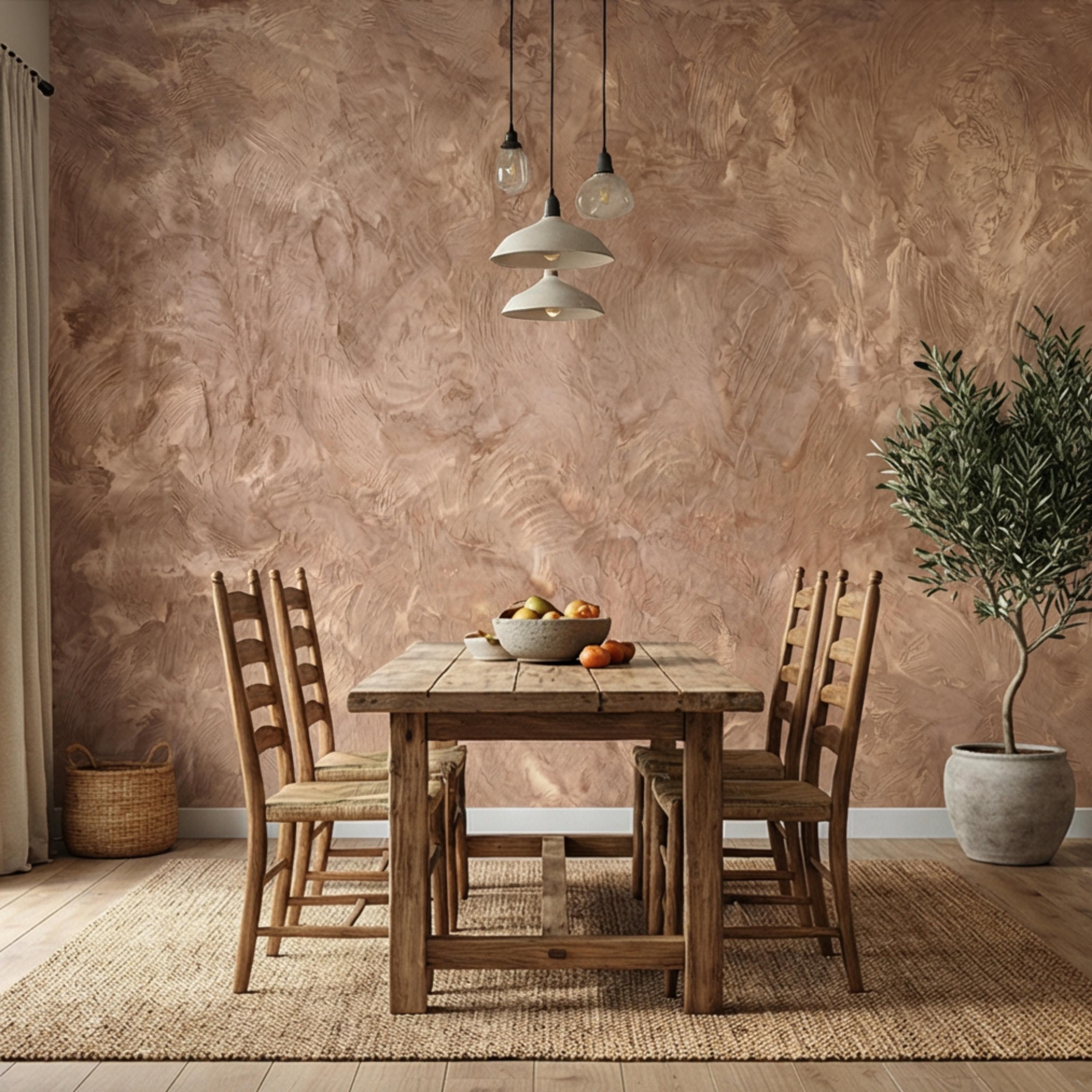 Venetian Plaster Peel and Stick Wall Mural, Neutral Limewash Texture Wallpaper, Warm Beige Stone Effect, Modern Organic Wall Decor