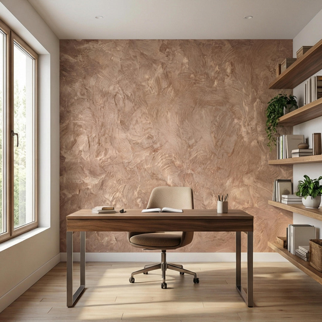 Venetian Plaster Peel and Stick Wall Mural, Neutral Limewash Texture Wallpaper, Warm Beige Stone Effect, Modern Organic Wall Decor