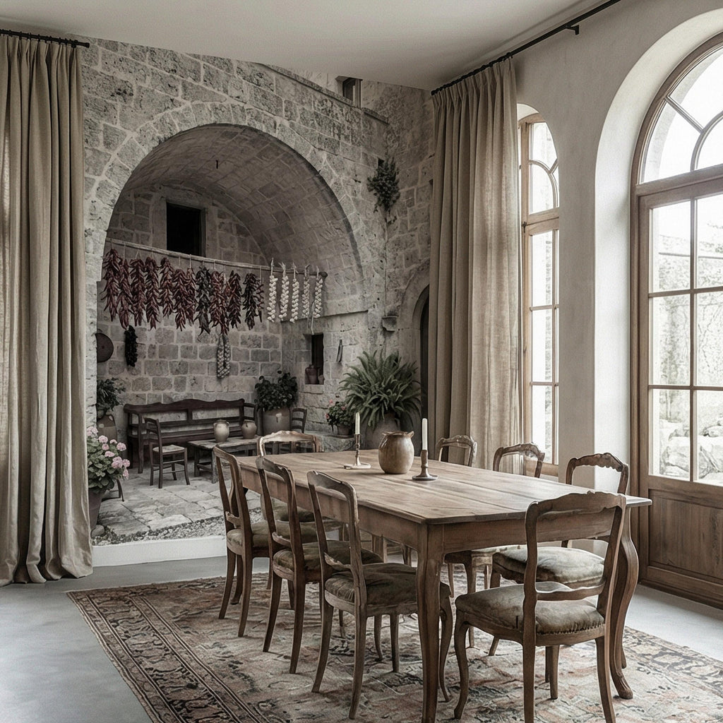 Italian Courtyard Peel and Stick Wall Mural, Rustic Stone Arch Village, Old World Mediterranean Alley, Vintage Italy Wallpaper