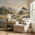 Cape Cod Coastal Path Peel and Stick Wall Mural, New England Seaside Cottage View, Soft Beach Landscape Wallpaper