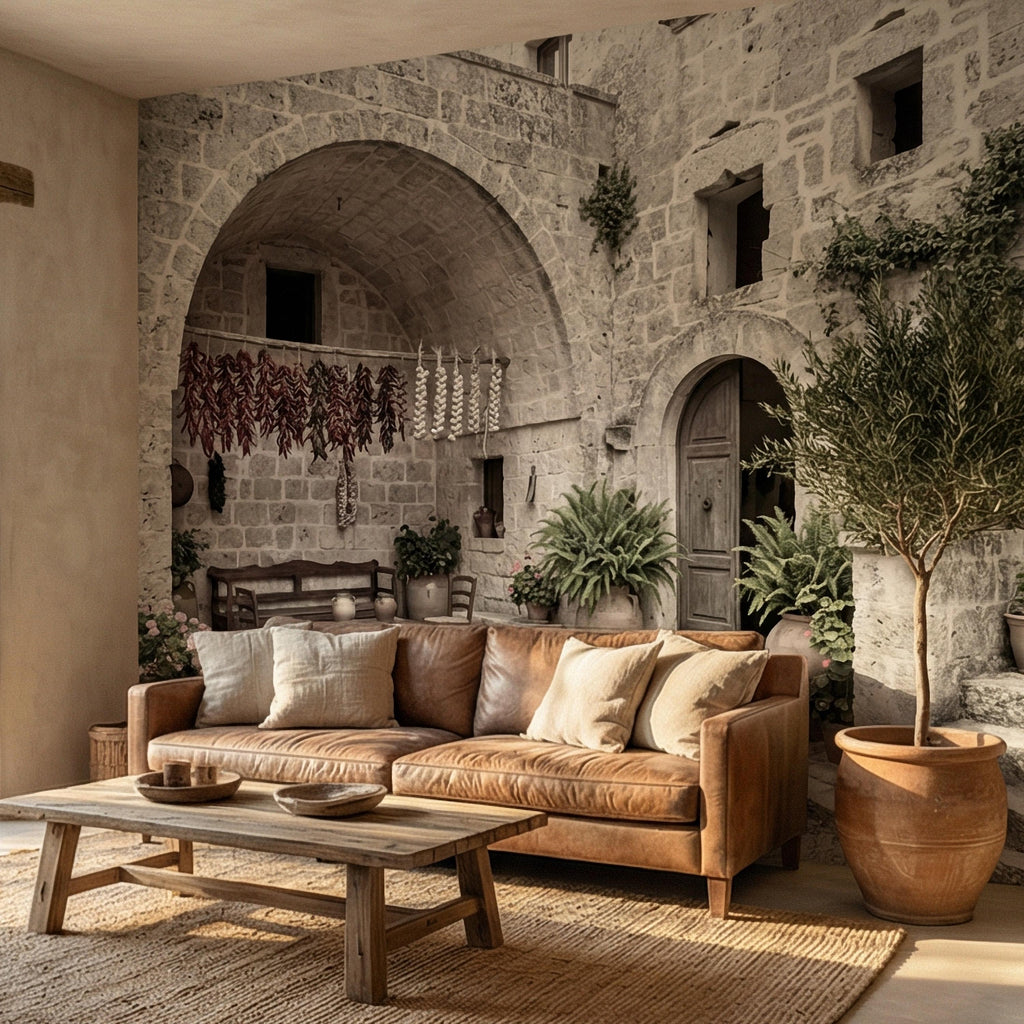 Italian Courtyard Peel and Stick Wall Mural, Rustic Stone Arch Village, Old World Mediterranean Alley, Vintage Italy Wallpaper