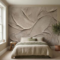 Venetian Plaster Limewash Peel and Stick Wall Mural, Textured Trowel Stroke Faux Stucco Matte Finish in Warm Greige Neutral Modern Wallpaper