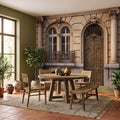 Parisian Facade Peel and Stick Wall Mural, Ornate French Door & Balcony, Vintage European Architecture, Classical Stone Columns Wallpaper