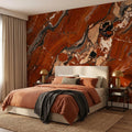 Red Marble Peel and Stick Wall Mural, Breccia Stone Texture, Luxury Natural Onyx Look Modern Wallpaper