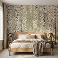 Cascading White Blossoms Peel and Stick Wall Mural, Blooming Flower Branches, Spring Garden Scene, Botanical Wallpaper