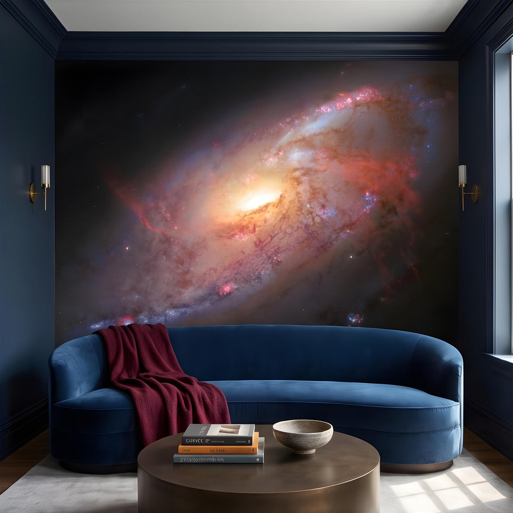 Spiral Galaxy Peel and Stick Wall Mural, Deep Space Nebula, Cosmic Universe Stars Celestial Astronomy Wallpaper