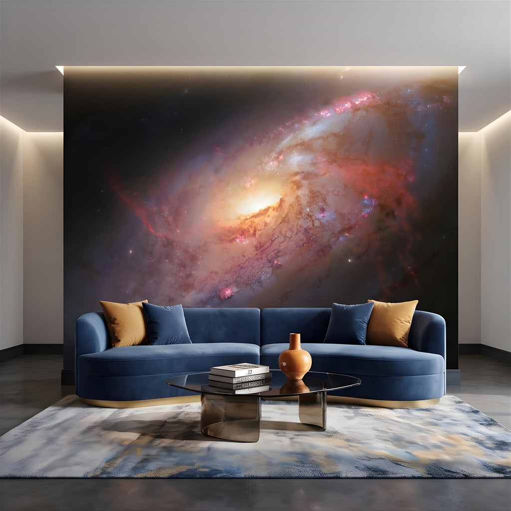 Spiral Galaxy Peel and Stick Wall Mural, Deep Space Nebula, Cosmic Universe Stars Celestial Astronomy Wallpaper