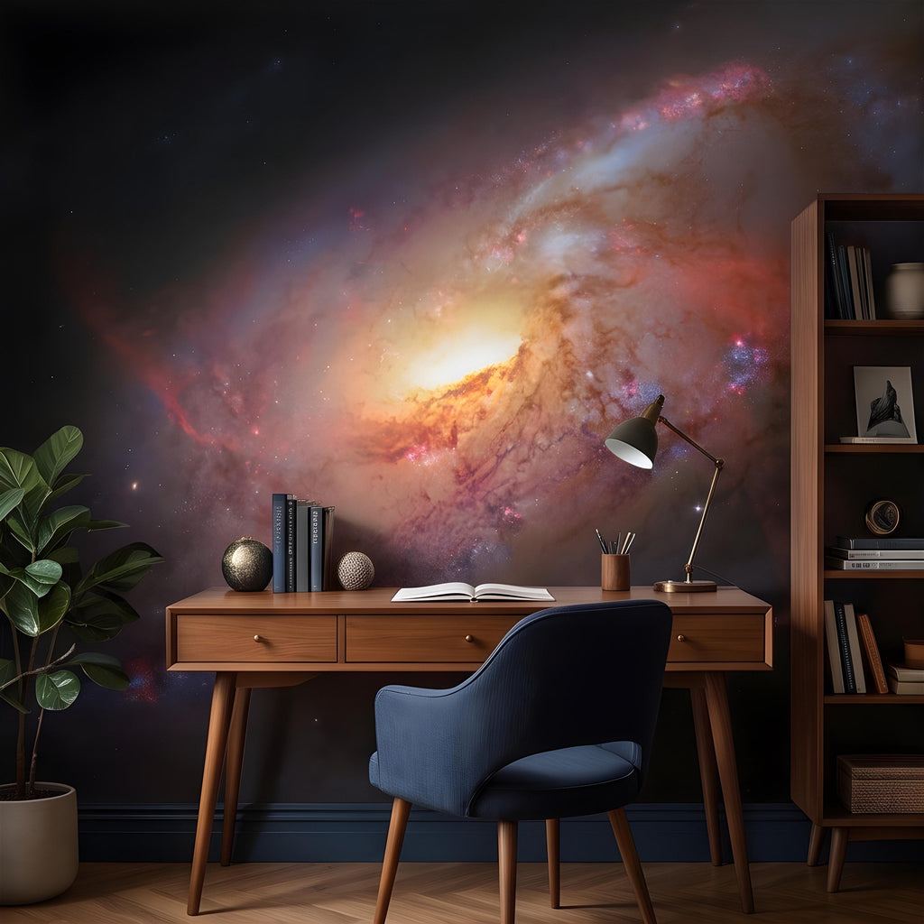 Spiral Galaxy Peel and Stick Wall Mural, Deep Space Nebula, Cosmic Universe Stars Celestial Astronomy Wallpaper