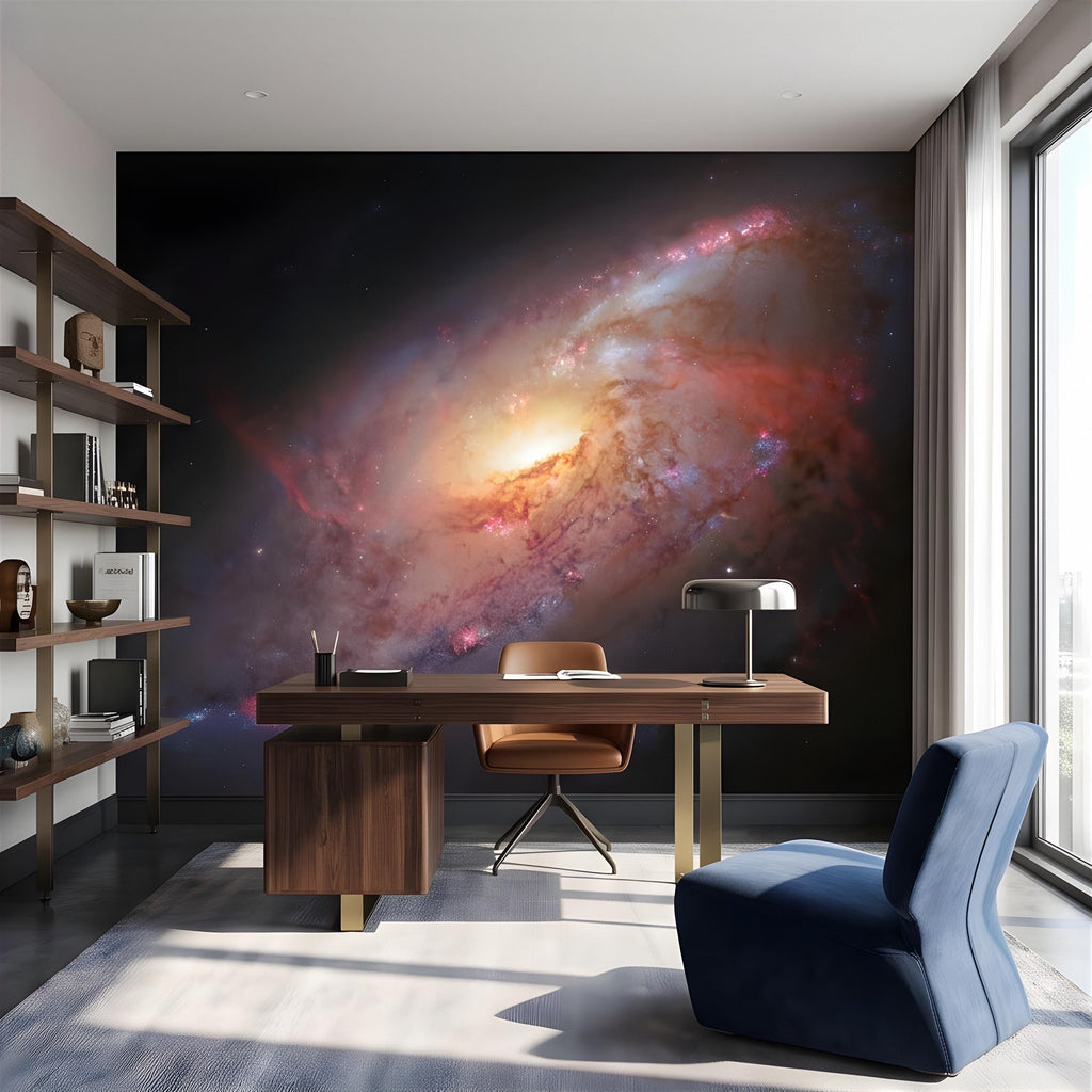 Spiral Galaxy Peel and Stick Wall Mural, Deep Space Nebula, Cosmic Universe Stars Celestial Astronomy Wallpaper