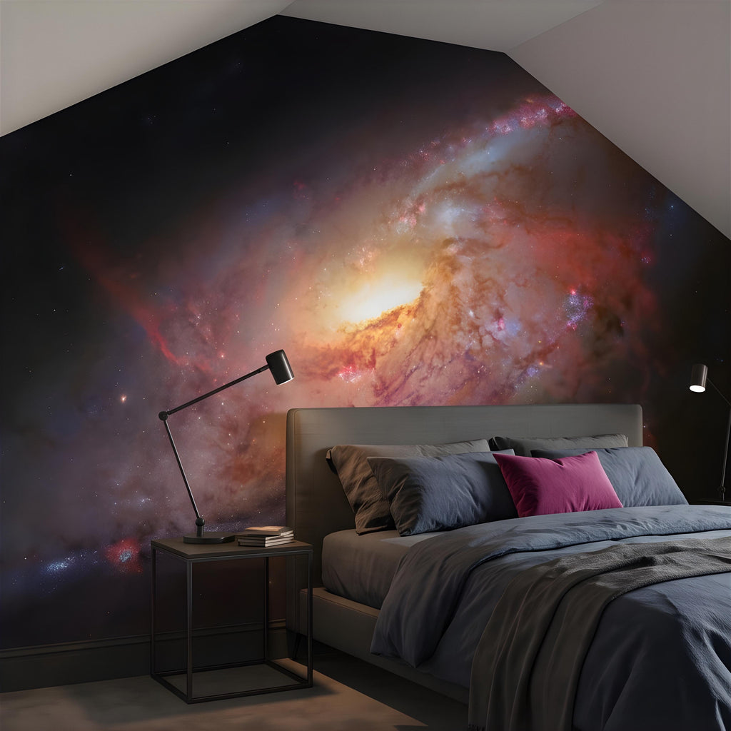 Spiral Galaxy Peel and Stick Wall Mural, Deep Space Nebula, Cosmic Universe Stars Celestial Astronomy Wallpaper