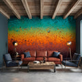 Oxidized Metal Peel and Stick Wall Mural, Patina Texture Weathered Industrial Surface Abstract Wallpaper