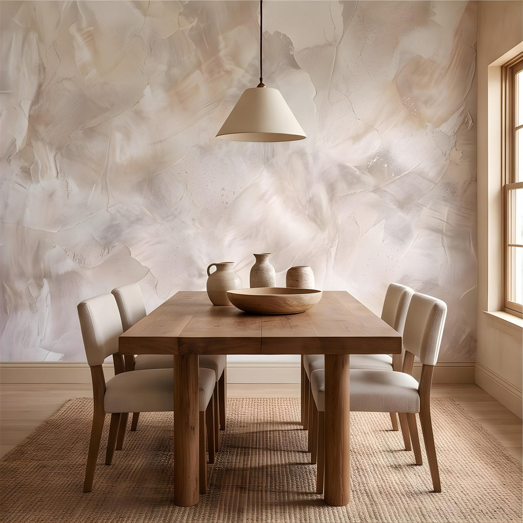 Lime Wash Peel and Stick Wall Mural, Roman Clay Plaster Texture, Soft Neutral Mineral Finish Luxury Textured Wallpaper