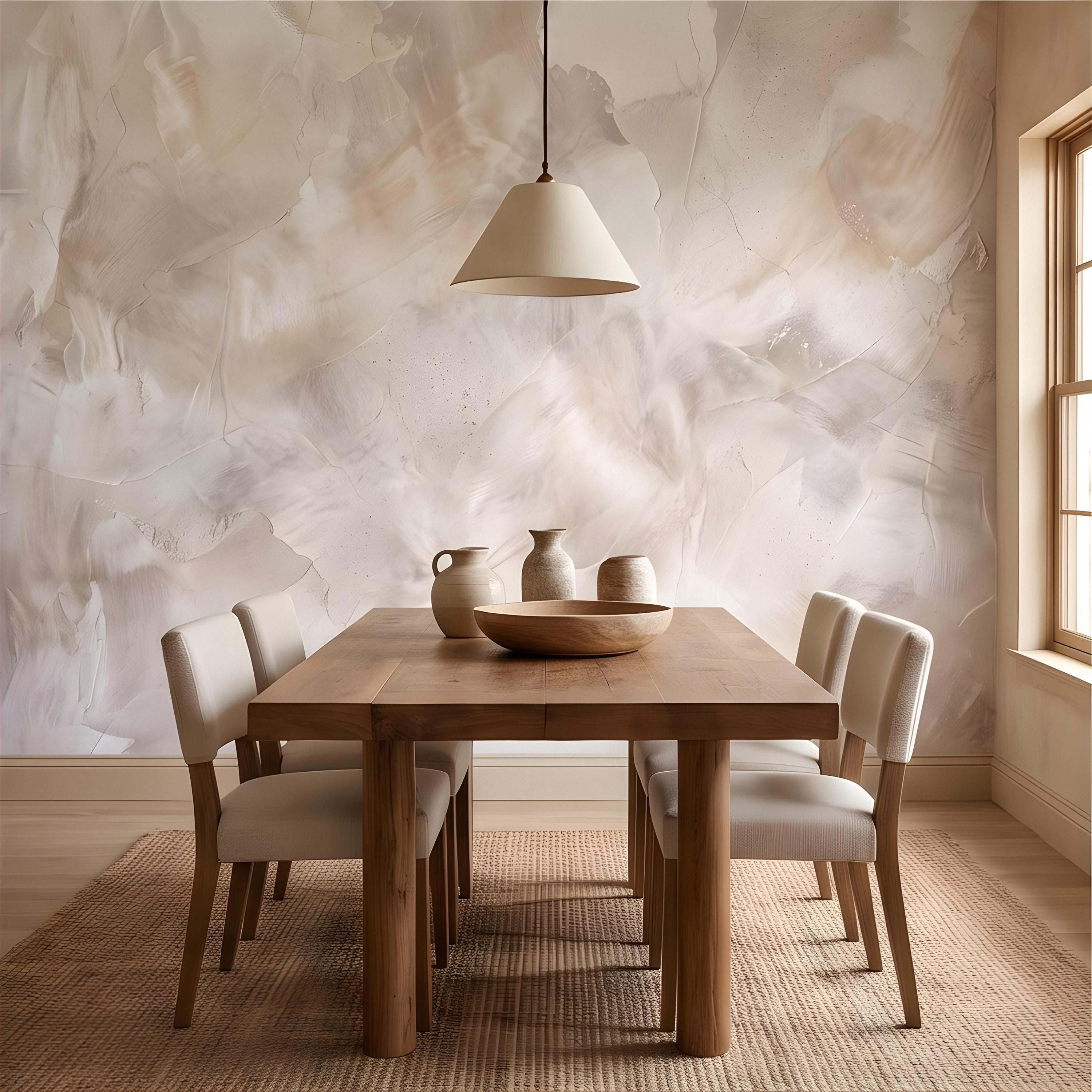 Lime Wash Peel and Stick Wall Mural, Roman Clay Plaster Texture, Soft Neutral Mineral Finish Luxury Textured Wallpaper