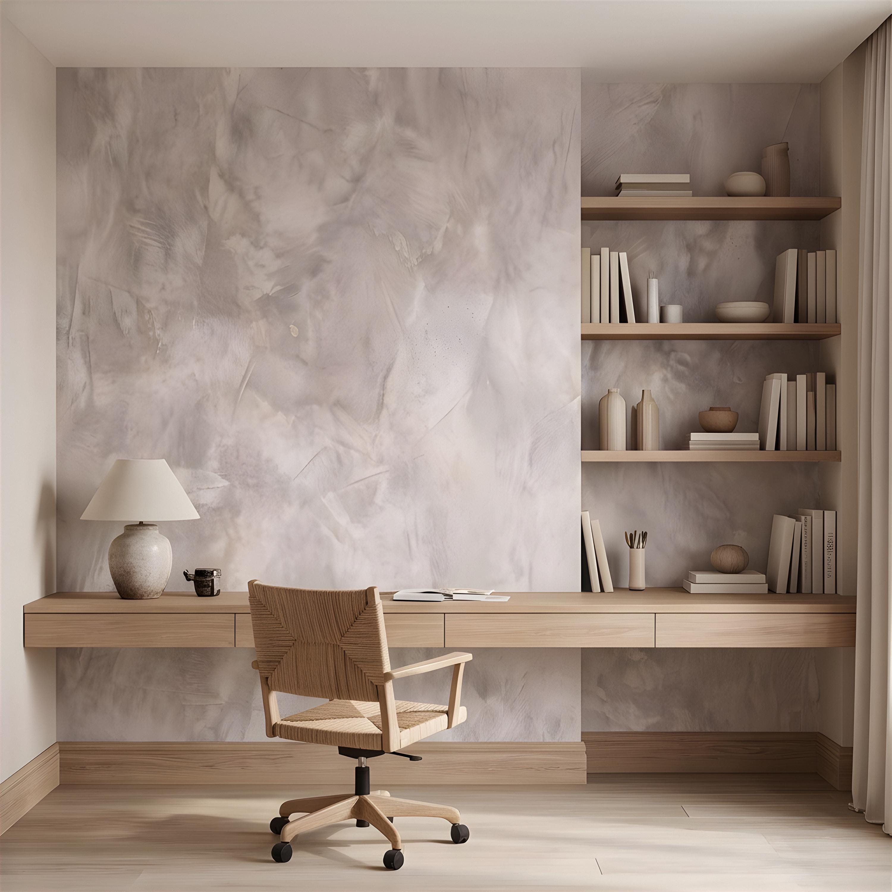 Concrete Microcement Peel and Stick Wall Mural, Raw Architectural Plaster Texture, Minimalist Cement Finish Contemporary Wallpaper