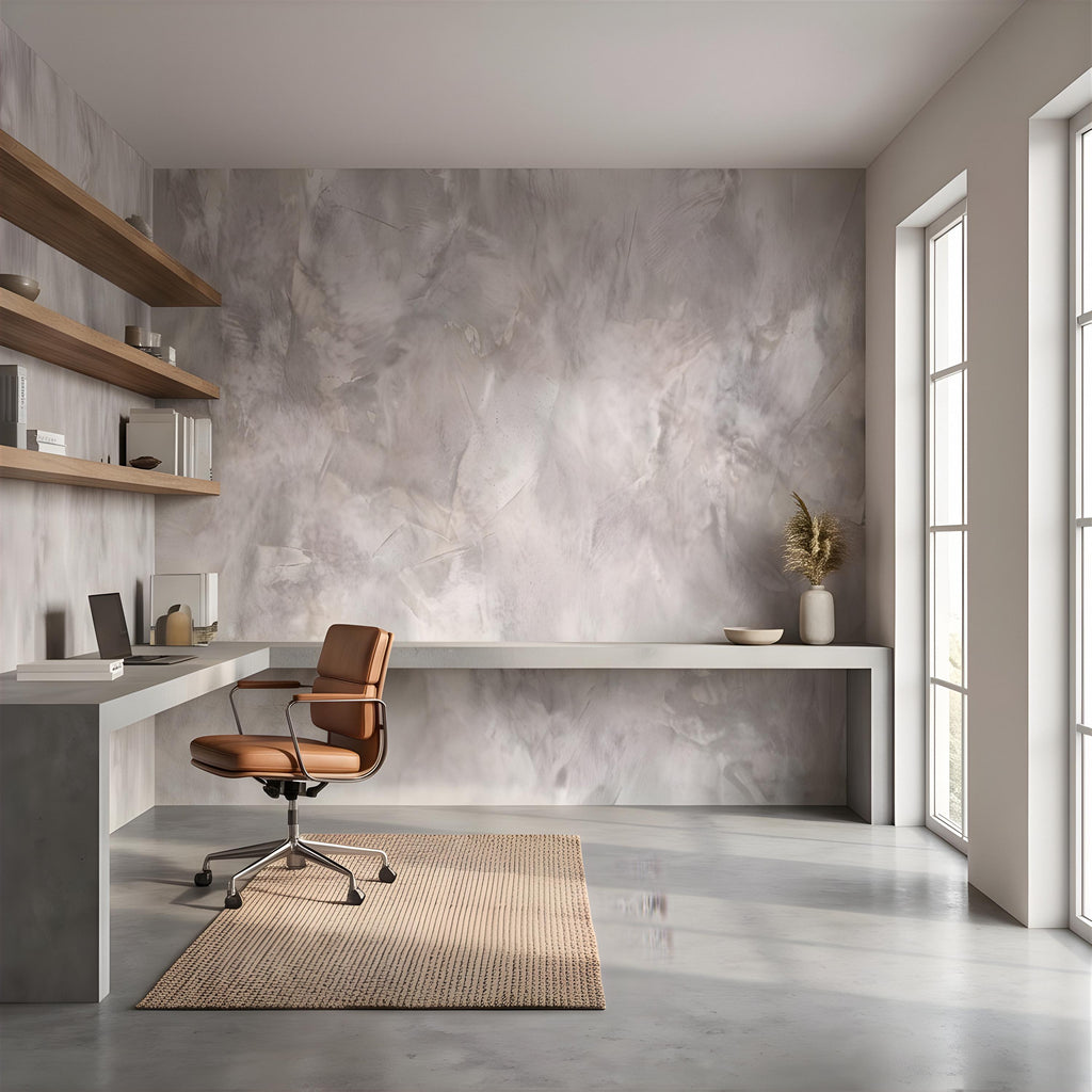 Concrete Microcement Peel and Stick Wall Mural, Raw Architectural Plaster Texture, Minimalist Cement Finish Contemporary Wallpaper