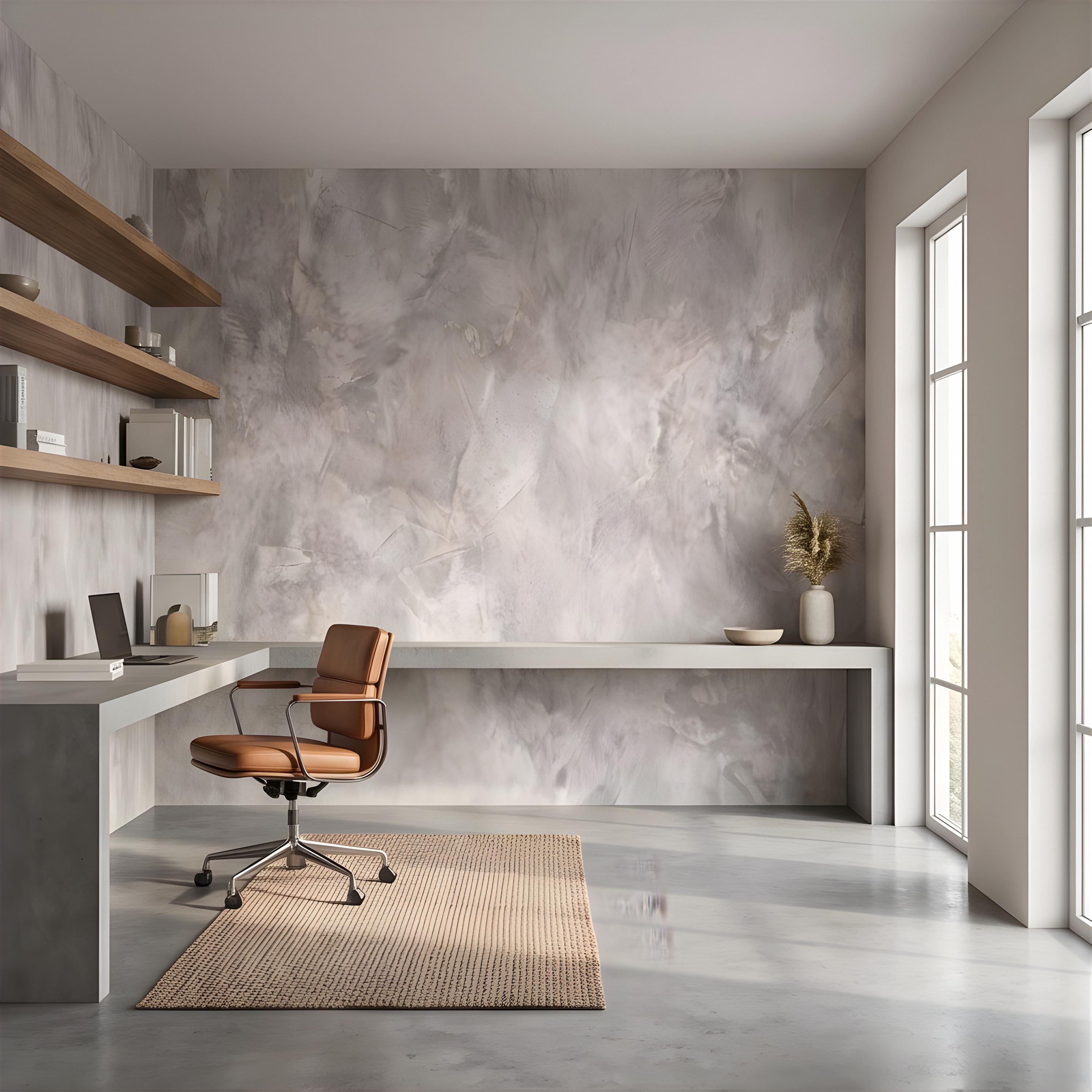 Concrete Microcement Peel and Stick Wall Mural, Raw Architectural Plaster Texture, Minimalist Cement Finish Contemporary Wallpaper