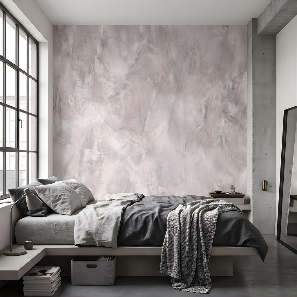 Concrete Microcement Peel and Stick Wall Mural, Raw Architectural Plaster Texture, Minimalist Cement Finish Contemporary Wallpaper