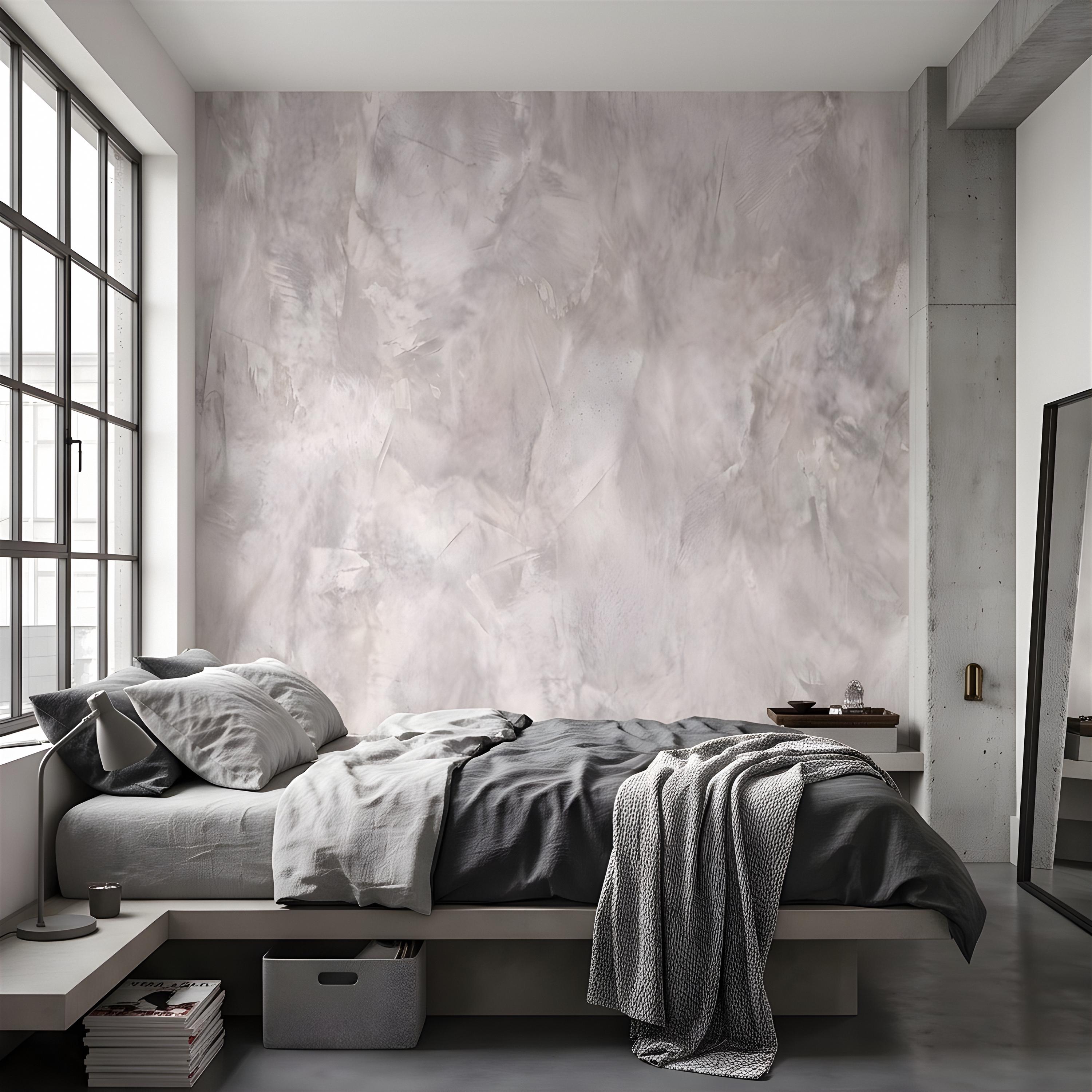 Concrete Microcement Peel and Stick Wall Mural, Raw Architectural Plaster Texture, Minimalist Cement Finish Contemporary Wallpaper