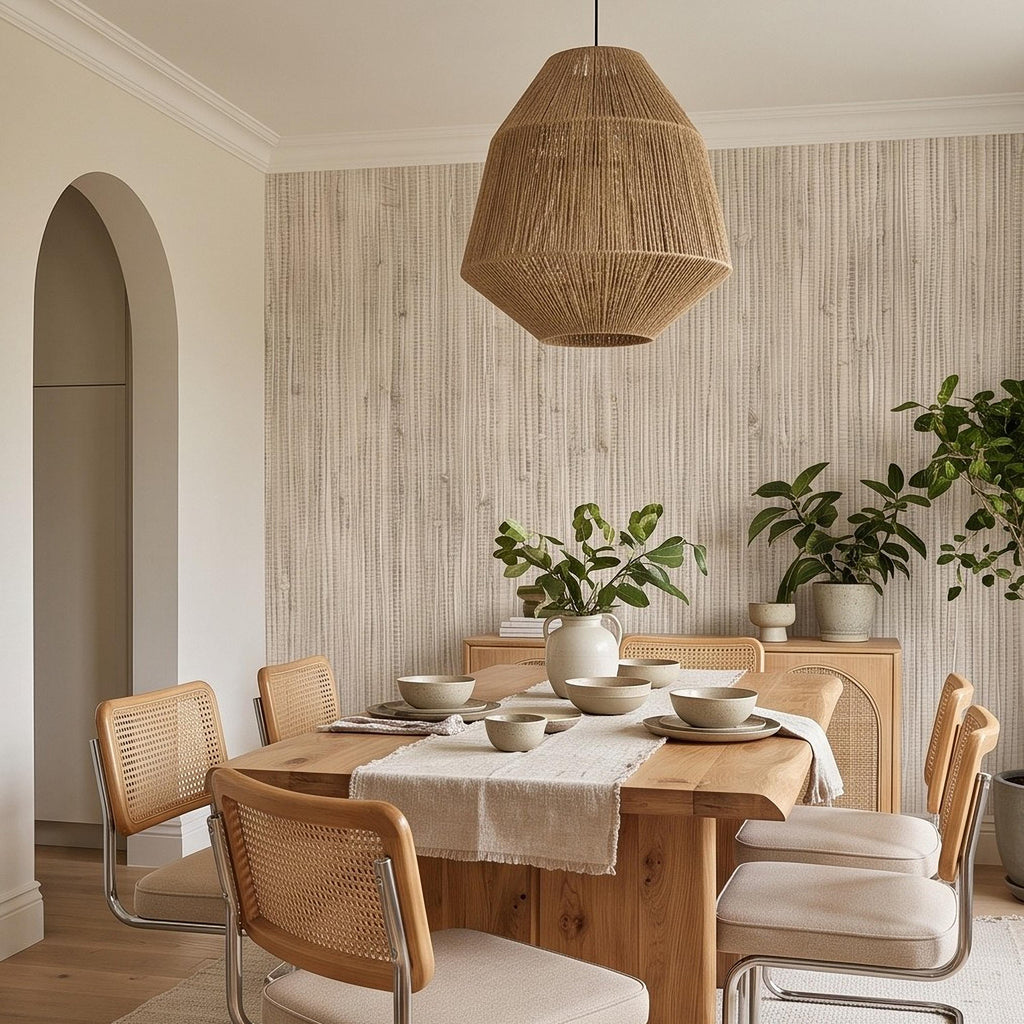Grasscloth Peel and Stick Wall Mural, Natural Sisal Woven Texture, Neutral Linen Fiber Effect Luxury Organic Wallpaper