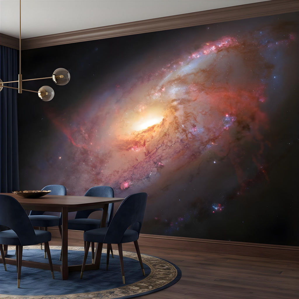 Spiral Galaxy Peel and Stick Wall Mural, Deep Space Nebula, Cosmic Universe Stars Celestial Astronomy Wallpaper